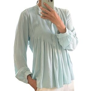 Sundance Women S Pintuck Mystic Falls Henley Top Blouse Tunic Shirt Long Sleeve